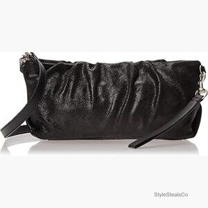 Leather Clutch with Wristlet Strap, Credit Card Slots, Media Pocket